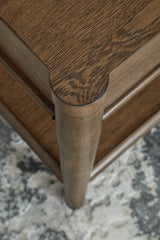 Roanhowe End Table top detail showing wood grain finish