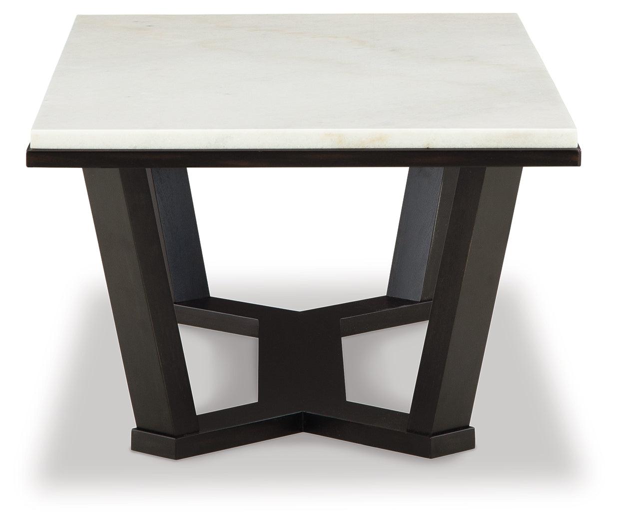 Top view of Fostead coffee table highlighting marble texture
