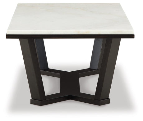 Top view of Fostead coffee table highlighting marble texture
