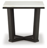 Fostead White and Espresso Square End Table front view