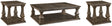 Close-up of square baluster leg on Johnelle gray coffee table