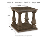 Top view of Johnelle Coffee Table showing elm veneer in plank pattern