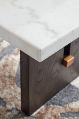 Burkhaus Coffee Table dark brown oak finish detail