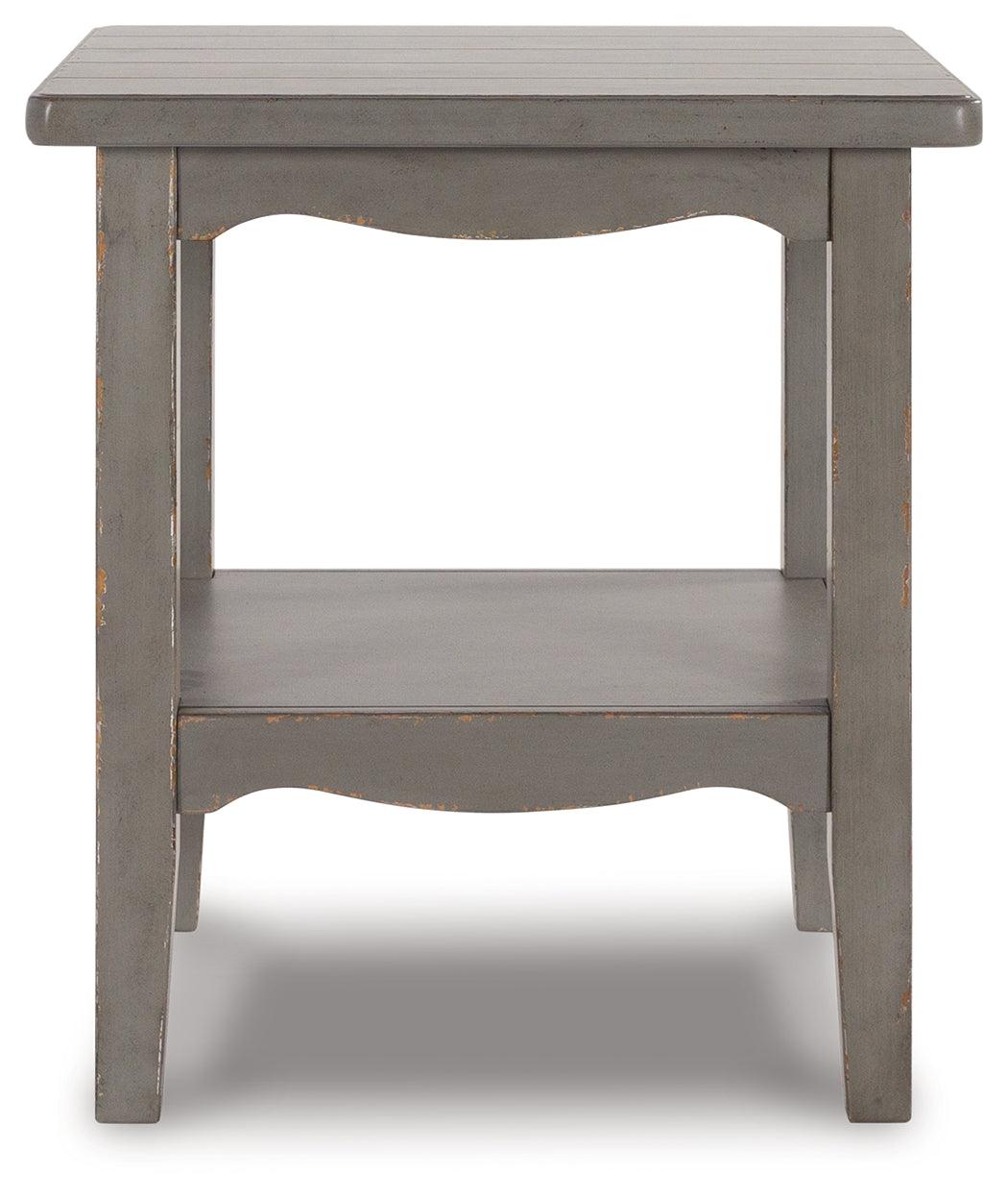 Charina Antique Gray End Table - Ella Furniture