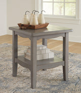 Charina Antique Gray End Table - Ella Furniture