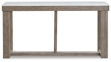 Side view of Loyaska brown ivory sofa table