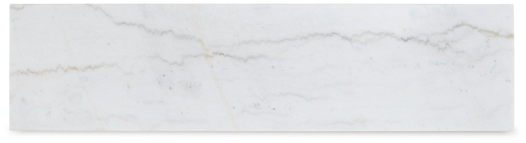 Close-up detail of the marble top on Loyaska sofa table
