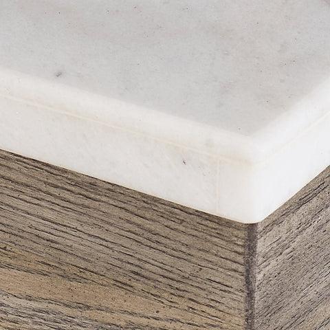 Loyaska sofa table full view with marble top