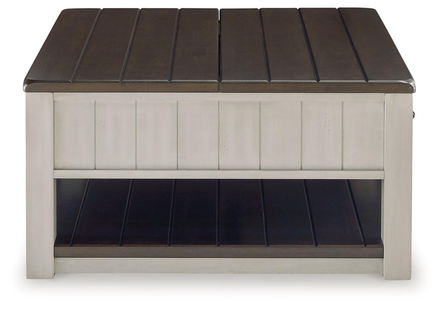 Side profile of Darborn Lift-Top Coffee Table