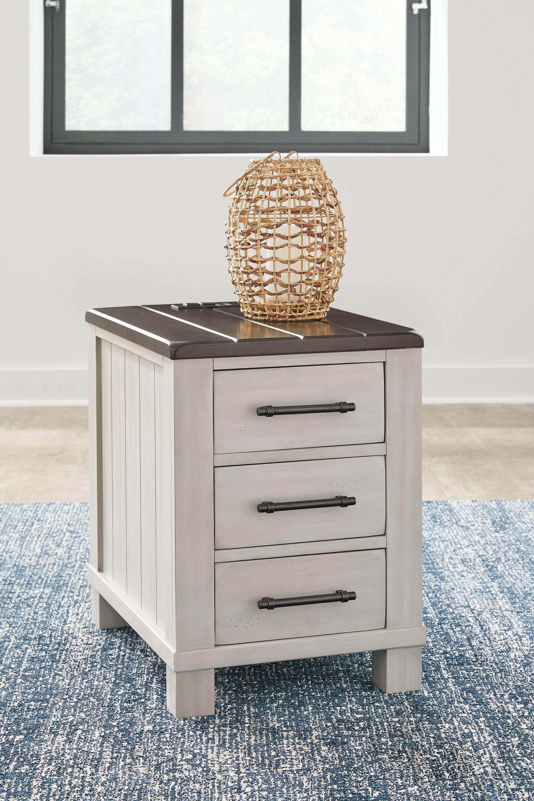 Darborn Gray/brown Chairside End Table - Ella Furniture