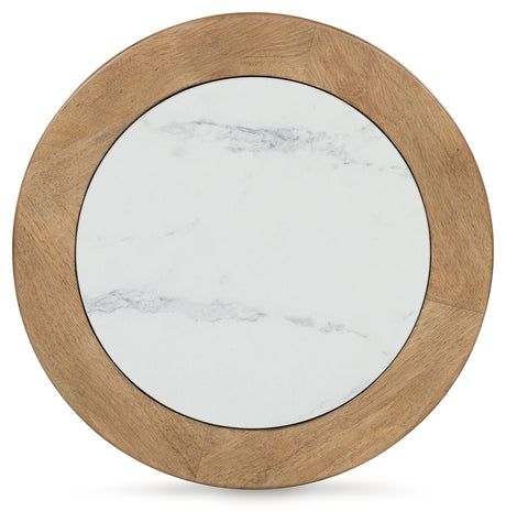 Top view of Camdill End Table showing faux marble surface