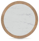 Top view showing faux marble surface of Camdill coffee table