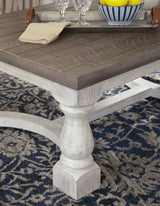 Assembled coffee table with one end table set, angled