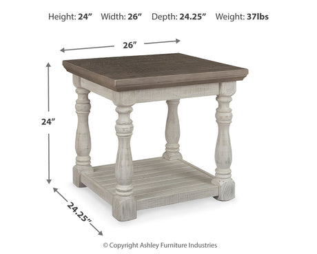 Havalance Gray and White Coffee Table with 2 End Tables
