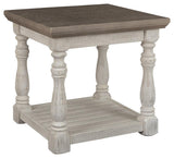 Close-up of Havalance end table drawer and tapered leg detail