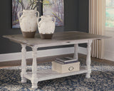 Havalance sofa console table drawer and lower shelf detail