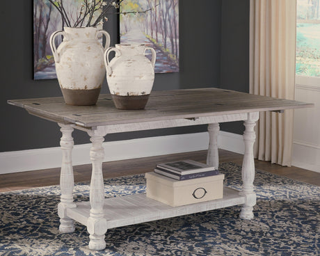 Havalance sofa console table drawer and lower shelf detail