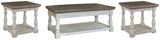 Havalance Gray and White Coffee Table with 2 End Tables