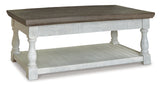Havalance Gray and White Coffee Table with 2 End Tables