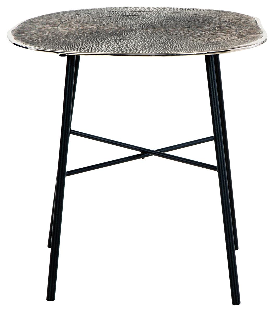 Laverford Chrome/black End Table - Ella Furniture