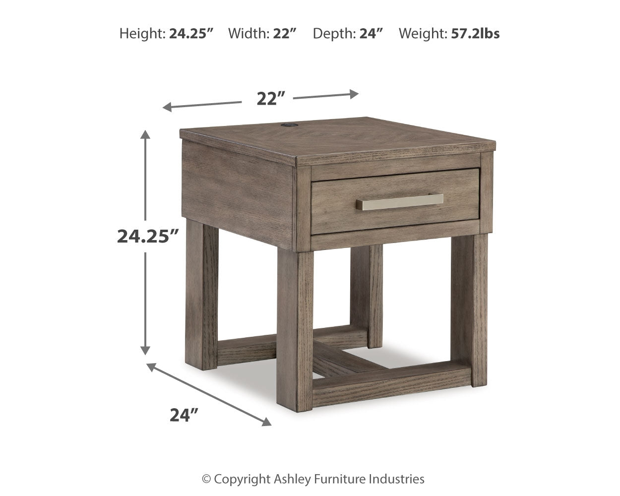 Dimensions diagram for Loyaska coffee table