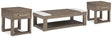 Loyaska coffee table side angle with marble accents