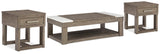 Loyaska coffee table side angle with marble accents