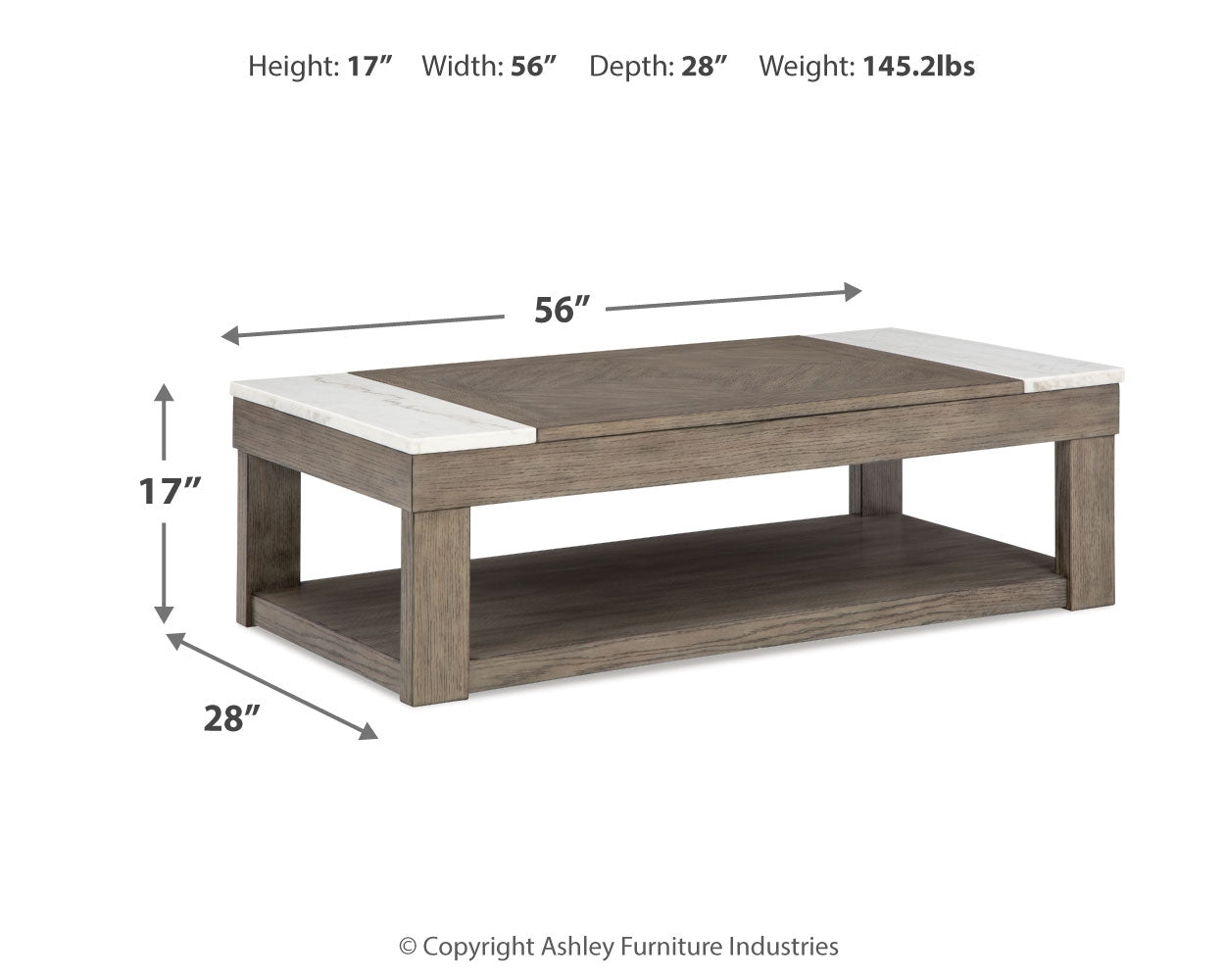 Dimensions diagram for Loyaska end table