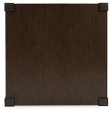 Breckington Dark Brown End Table front view with doors closed