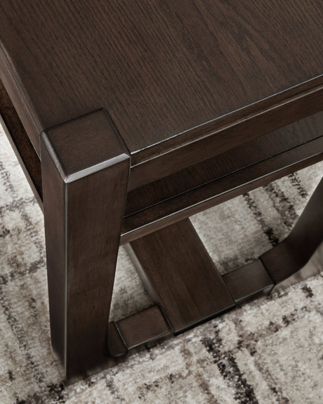 Close-up detail of Breckington wood finish