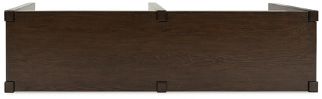 Top view of Breckington dark brown sofa table