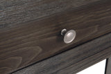 Detail of wood veneer and metal hardware