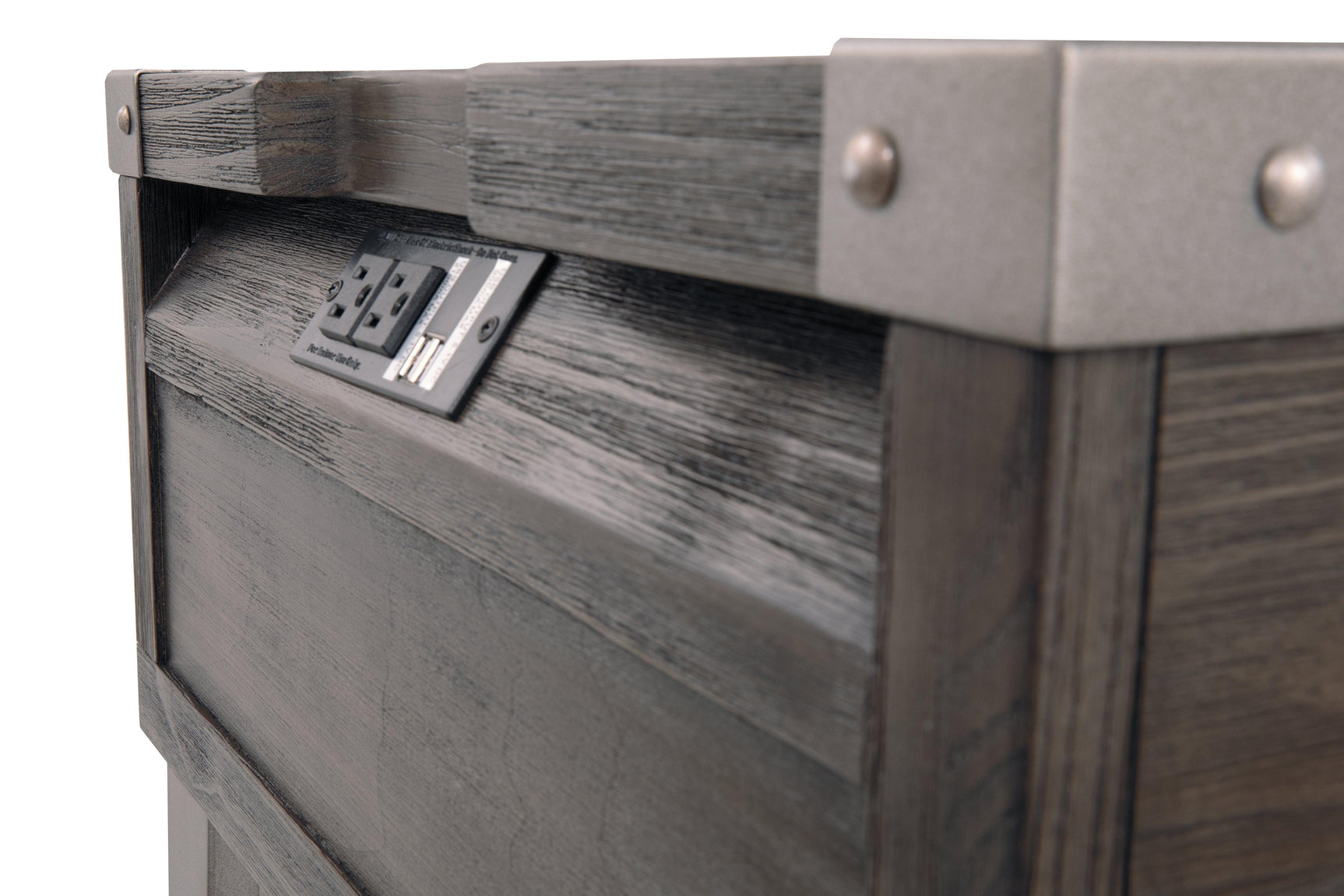Close-up of drawer interior and hardware