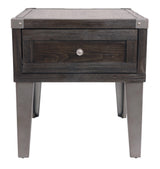 Front view of Todoe dark gray end table