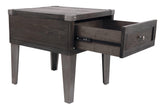 Open drawer view of Todoe end table