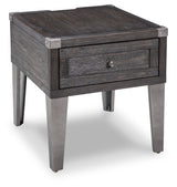Todoe Dark Gray Coffee Table with 1 End Table