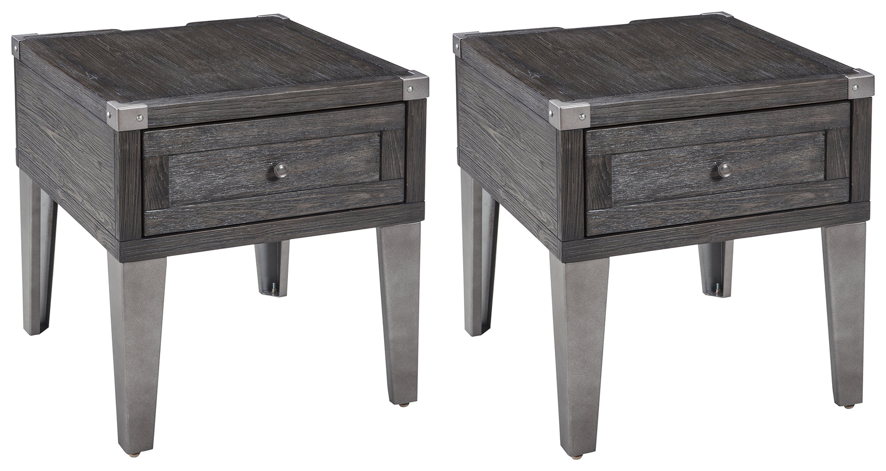 Todoe end table showing USB ports and power plug on back