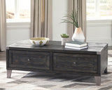 Todoe Dark Gray Coffee Table with 1 End Table
