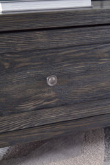 Close-up showing weathered pine wood finish on Todoe Coffee Table