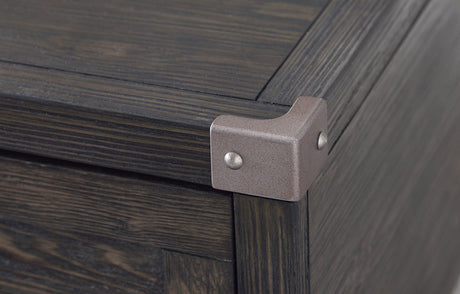 Close-up showing metal hardware detail