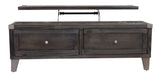Todoe Coffee Table head-on view showing lift top extended