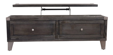Todoe Coffee Table head-on view showing lift top extended