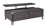 Open lift top with drawers extended