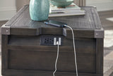 Todoe Dark Gray Coffee Table with 1 End Table