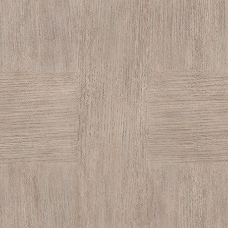 Jorlaina Light Grayish Brown End Table close-up of finish and base