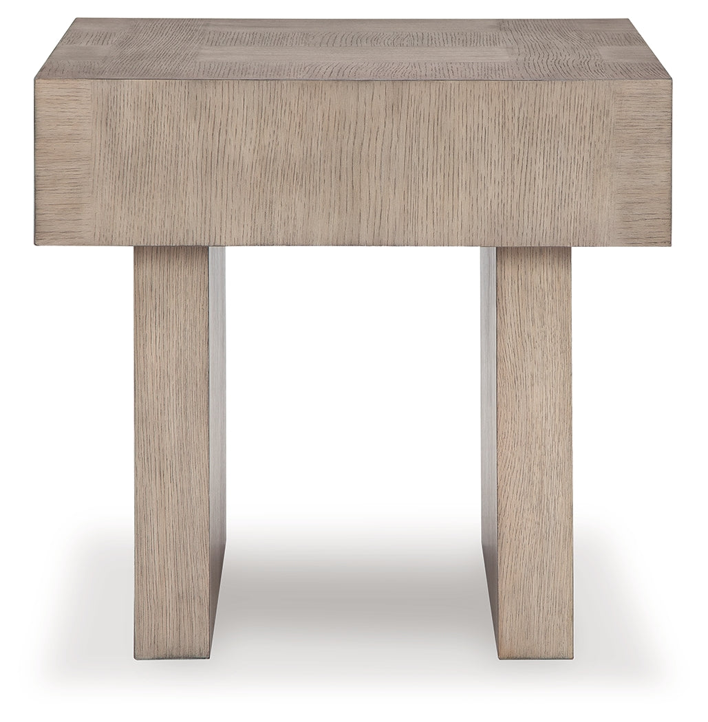 Jorlaina coffee table and end table in room setting