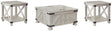 Carynhurst whitewash end table showing crossbuck detail