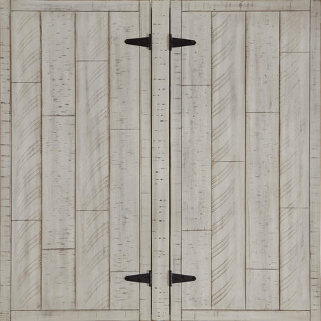 Top view of Carynhurst whitewash coffee table highlighting surface finish