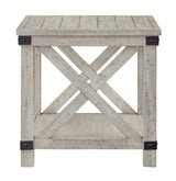 Carynhurst whitewash end table side profile
