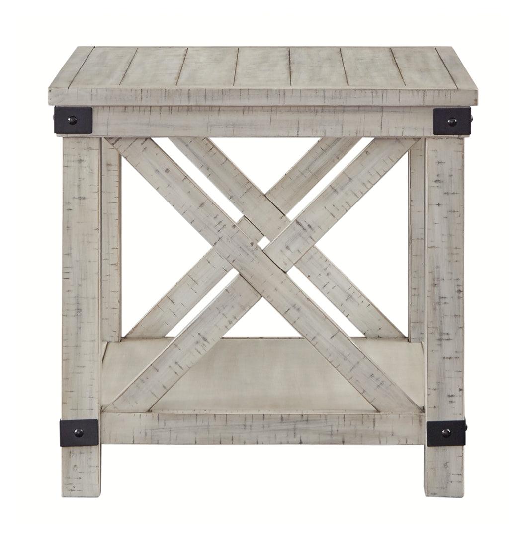 Carynhurst whitewash end table side profile